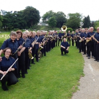 Der Musikzug der Freiwilligen Feuerwehr Hasloh bei Planten un Blomen in Hamburg.