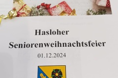 Seniorenweihnachtsfeier Hasloh 01.12.2024